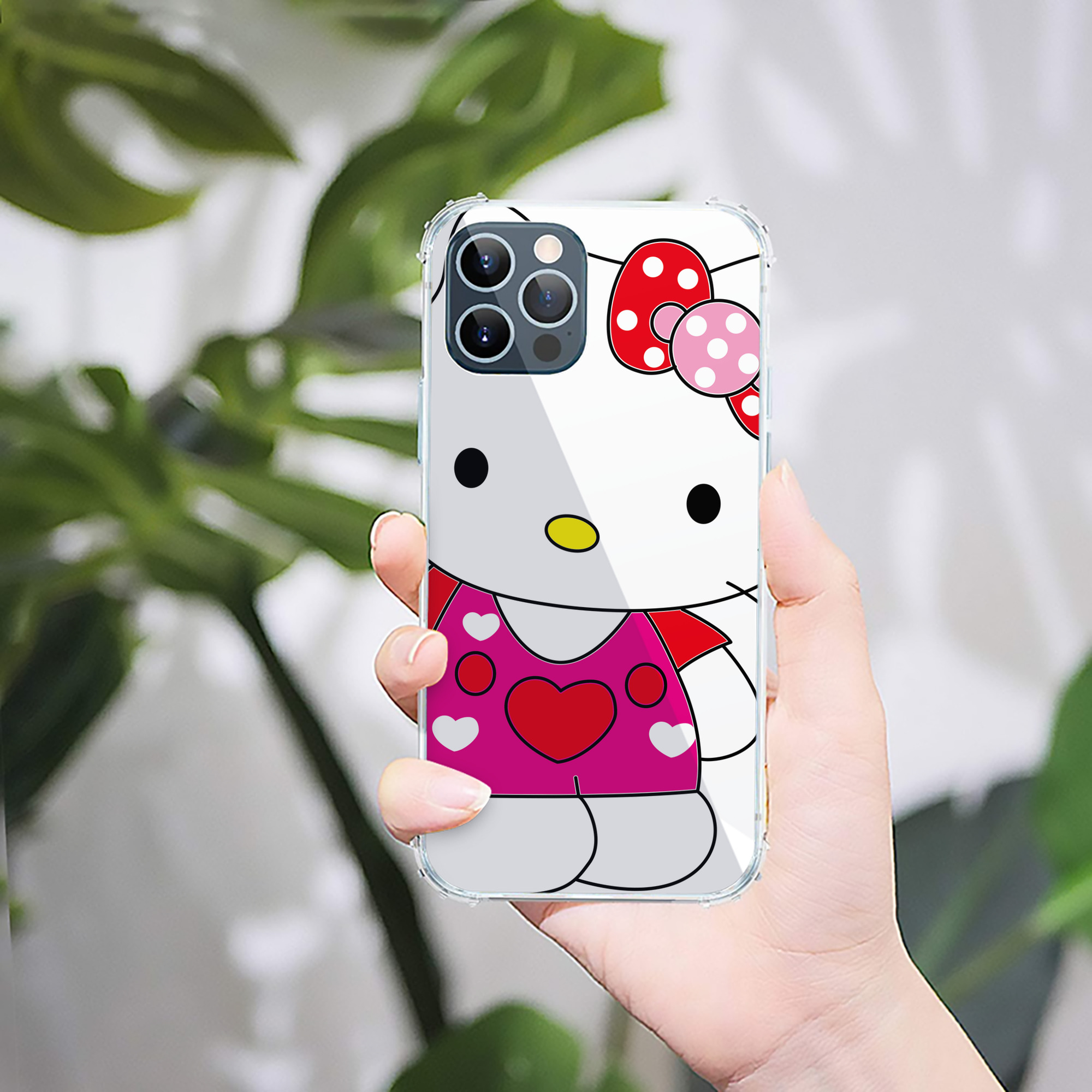 （画像用） Hello Kitty ハローキティ 【iPhone 12シリーズ対応】透明スマホケース（クリアソフトケース）
